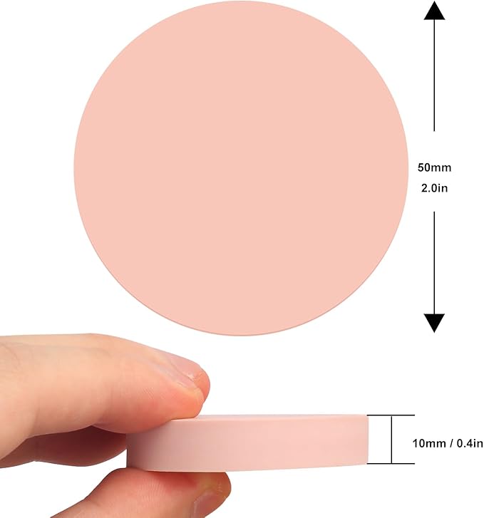 60 Pcs 2" Round Rubber Carving Blocks, Linoleum Blocks, Stamp Carving Blocks for Printmaking, Crafts and More,(Pink) by KUKLIPJIM