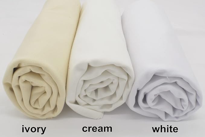 iNee Embroidery Fabric Squares Cotton, 10 Squares of 10 x 10-inch, Cream
