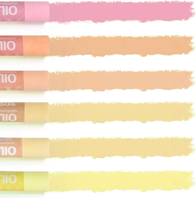 Mifuner Soft Oil Pastels Set (6 Sticks,6 Colors),Colors Heavy Oil Pastels Vibrant and Creamy,Art Supplies for Artists,Gallery Oil Painting Stick,Beginners,Adult Drawing Skin
