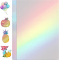 Holographic Sticker Paper, 24 Sheets Transparent Holographic Laminate Vinyl Sheets, Clear Overlay Lamination Sticker Film Self Adhesive Waterproof with Rainbow Patterns - 8.5 x 11 Inch (Laser Style)