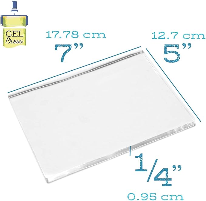 Gel Press Monoprinting Print Plate - 5” X 7” Gel Plate - Printmaking Supplies - Reusable Gel Printing Plate for Press Art for Card Making, Scrapbooking, Journaling, Arts and Crafts, Home Decor