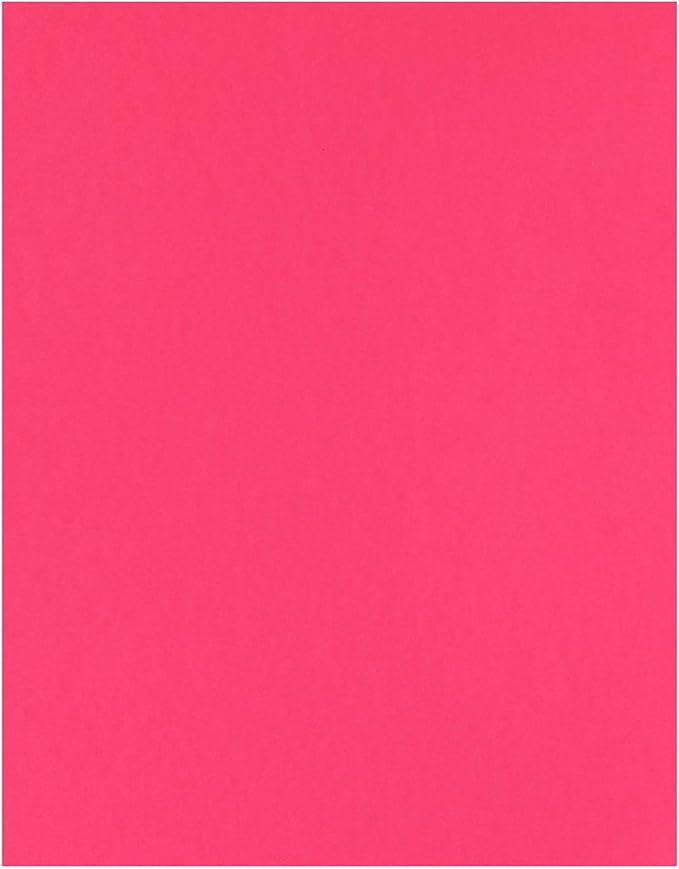 PA Paper Accents Stash Builder Cardstock 8.5" x 11" Hot Pink, 65lb Colored cardstock Paper for Card Making, Scrapbooking, Printing, Quilling and Crafts, 25 Piece Pack