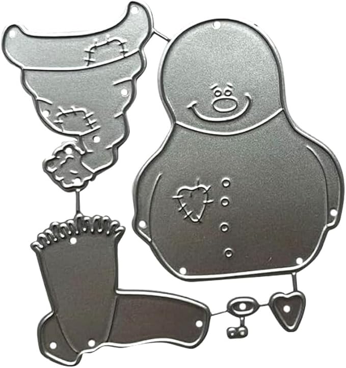 Mvchifay Cutting Dies for Card Making Metal Die-Cuts Scrapbooking Tool Hollow Frame DIY Craft Punch Template Embossing for Paper Album Decor (6 Pcs Snowman-9.4x6.2cm)