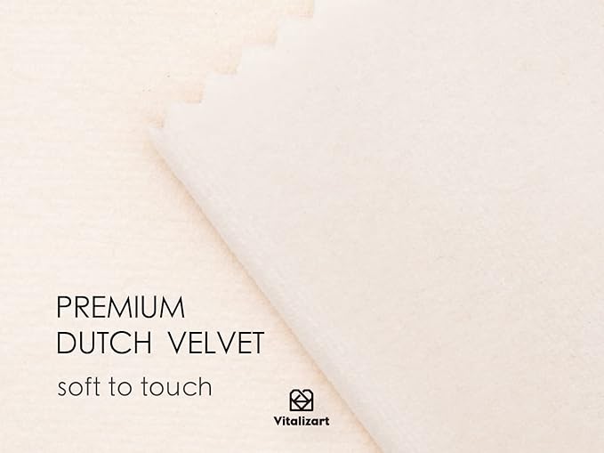 Vitalizart Ivory Velvet Ribbon Set 3/8" x 15 Yd Wooden Spool Fabric Trim 3 Rolls * 5 Yd for Christmas Wreath Decoration Handmade Craft Ornaments Gift Wrapping & Bow Making
