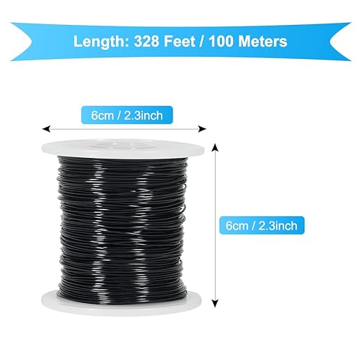 Tenn Well 20 Gauge Aluminum Wire, 328 Feet Soft Craft Wire for Jewelry Making, Beading, Sculpting, Bonsai Training, Crafting (Black)