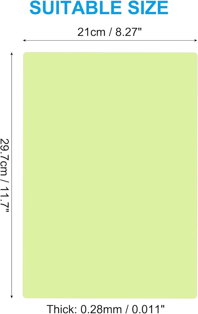 PATIKIL A4 Size Guided Reading Sheet, 5pcs Correction Lighting Gel Filter Colored Overlay Transparent Color Film for Classroom Photo Studio, Light Green