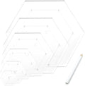 7 Pieces Hexagon Quilting Template with Tailors Chalk Pencil,Acrylic Quilting Rulers Templates with 1/4 Seam Allowance for DIY Sewing Crafts Including 1 Inch,1.5 Inch,2 Inch,3 Inch,4 Inch,5 Inch