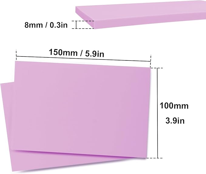 KUKLIPJIM 25 Pcs 4x6" Rubber Linoleum Stamp Carving Blocks for Printmaking, Artists, Crafts and More (Light Purple)