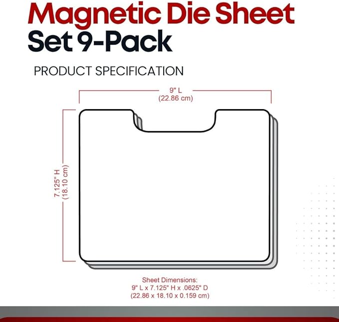 ArtBin 6979AA Magnetic Die Sheet Set 9-Pack, Die Organizers, Magnetic Organizer Sheets, 3 Sheets [2-Pack], White