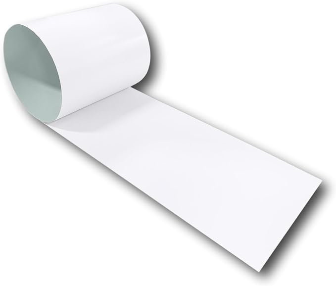 Eagle 1: 24 Gauge KYNAR 500 Sheet Metal Flashing Rolls-10 FT Long-Heavy Duty Pre-Finished Rolls-Commercial Grade-Roofing Flashing, Fascia Cover, Coping Cap-Multiple Sizes (12" x 10 FT, Bright White)