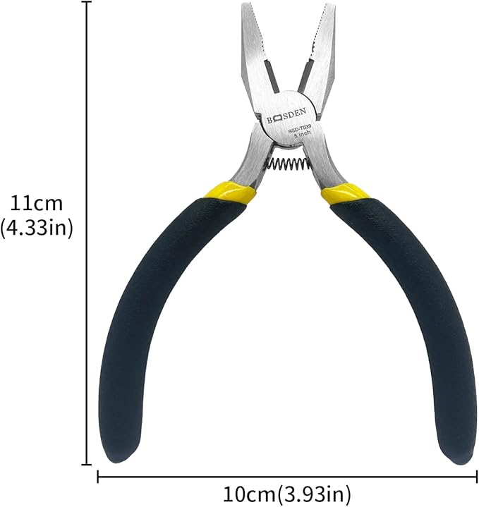 BOOSDEN Mini Lineman's Pliers, 5 Pack, 5 Inch High Leverage Cutting Pliers, Side Cutter for Electrician Work or Jewelry Making