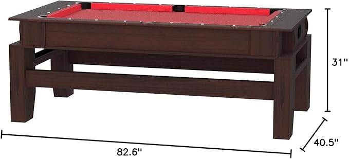 7ft Pool Table Air Hockey 2 in 1 Pool Table Red Felt - Billardhockey