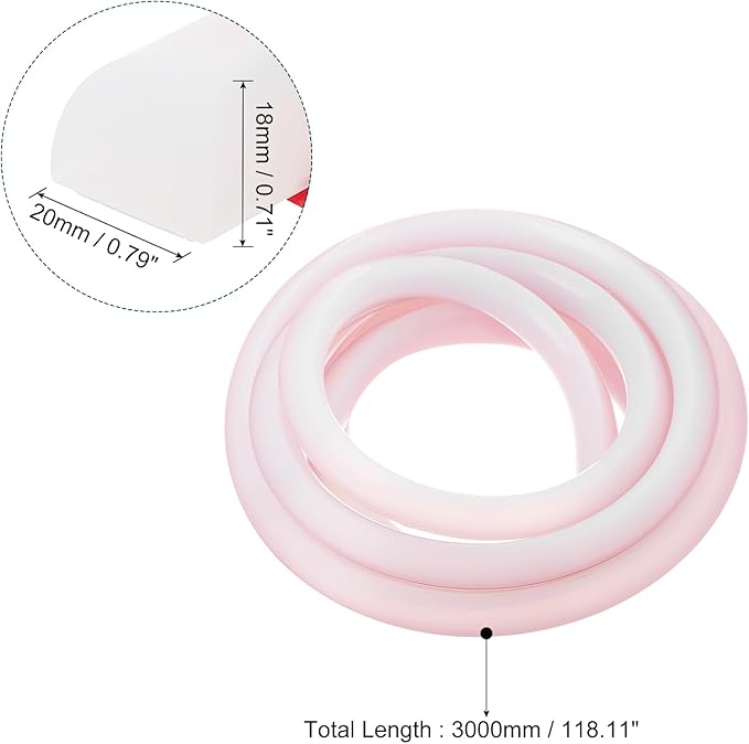 uxcell Flexible Molding Trim, 118 Inch Flexible Quarter Round Molding Silicone Peel and Stick Trim Self Adhesive Shower Water Barrier for Corner Decor Bathroom Kitchen, Transparent