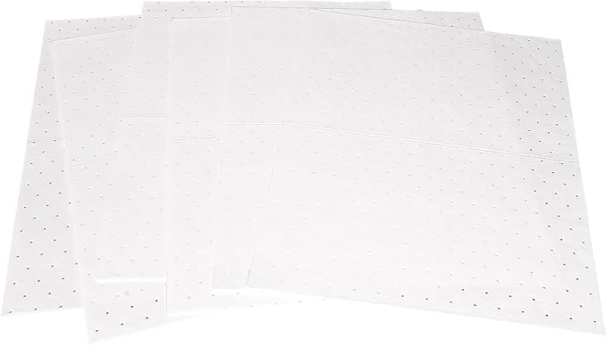 PONO 200 Pcs Oil Absorbent Pads, 15x20 in White Heavy Weight Oil-Only Absorbent Pad,Used for Oil Spill Cleaning in Garage Workshop, Reusable, Washable, Durable