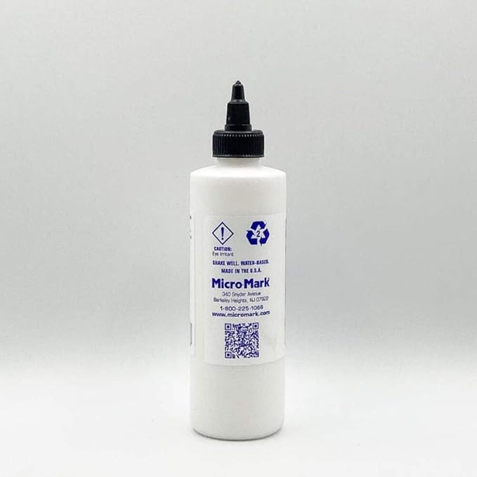 Micro-Mark White Acrylic Primer, 8oz - Made in USA Acrylic Surface Primer for Models, Miniatures, and Crafts