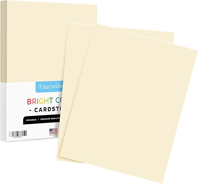 8.5 x 11" Cream Color Paper Smooth, for School, Office & Home Supplies, Holiday Crafting, Arts & Crafts | Acid & Lignin Free | Regular 20lb Paper - 100 Sheets