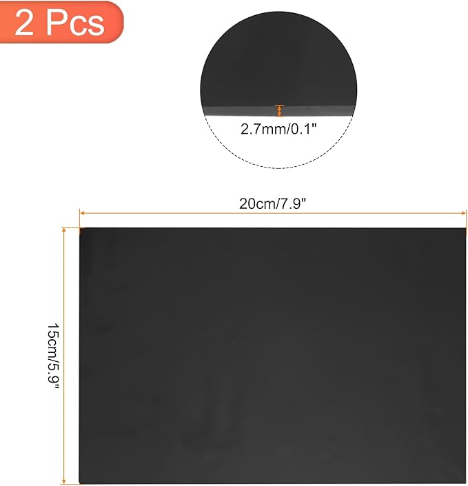 MECCANIXITY 2 Pcs Stained Glass Sheet Mosaic Tile 7.9 Inch x 5.9 Inch Black Stained Glass Sheets for Crafts DIY Art Project