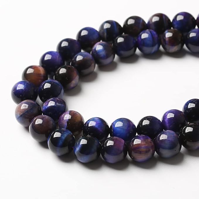 48pcs 8mm AAA Natural Tiger Eye Stone Beads Gemstone Round Spacer Loose Beads for Jewelry Making DIY Bracelet,Necklace