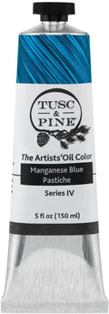 Tusc & Pine Artist Oil Paint - Manganese Blue Pastiche, 150 ml, Non-Yellowing, Rich & Creamy Consistency, Maximum Pigment Load, Small Batch Milled Oil Paints Made in the USA for Professional Artists