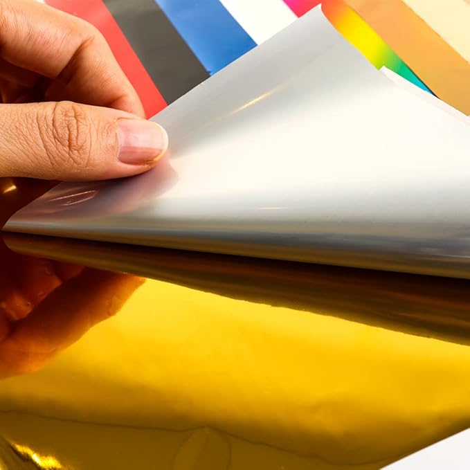 50 Sheets Toner Reactive Foil Sheet for Crafts Paper Holographic Heat Transfer Craft Foil Paper for Scrapbooking Stamping Cardstock Heat Transfer DIY Crafts Accessories 7.9 x 11.4inch