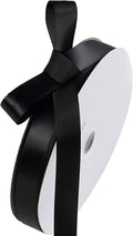 5/8" x 100 Yards Black Polyester Satin Ribbon Single Faced Bulk Fabric Ribbons for Gift Wrapping, Crafting, Bows Making, Sewing, Wedding, Home Decor