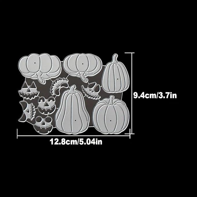 Lapoo Halloween Metal Cutting Die for Scrapbooking, 3D Backgrounds Frame New Cutting Dies DIY Album Card Making Decor Paper Metal Die Cuts Party Wedding Decorations (Ghost Face Pumpkin 5 x 3.7 in)