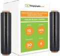 PSBM Black Stretch Wrap, 15 Inch x 1476 Feet, 4 Pack, Tinted Pre-Stretched Shrink Wrap Film for Moving, Packaging, Pallet Wrapping
