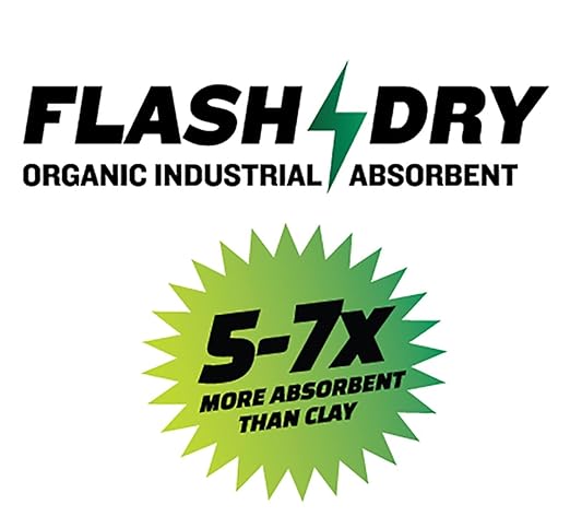 FlashDry All Purpose Organic Industrial Absorbent - 5 Liter Bucket, Case of 2- Instantly Absorbs Liquid Spills - Safer and 5-7x More Absorbent Than Clay - Lightweight & Refillable - OSHA Compliant