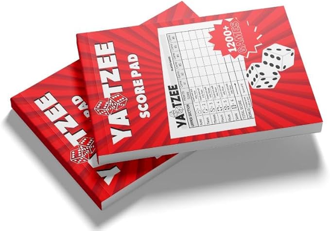 Score Pads for Yahtzee with Tear Off Pages: 6X9, 100 Sturdy Score Sheets, Large Print, Lay-Flat Design, Compatible with Yardzee & Yahtzee Games