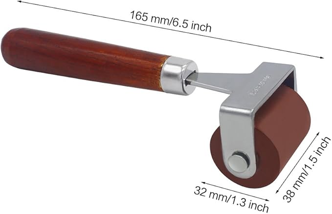 MyLifeUNIT Rubber Brayer, Brayer Ink Roller, Soft Rubber Brayer Roller with Wooden Handle