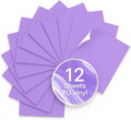 Light Purple PU Heat Transfer Vinyl, 12 Pcs 12"x10" HTV Sheets – Soft & Stretchable Iron-On Vinyl, Easy to Cut & Weed, Compatible with Cricut & Silhouette – Great for DIY Family Shirts & Crafts