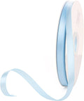 3/8" x 100 Yards Sky Blue Polyester Satin Ribbon Single Faced Bulk Fabric Ribbons for Gift Wrapping, Crafting and DIY Projects, Scrapbooking, Bows and Card Making