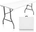 Plastic Folding Table, 5 FT Folding Table, Plastic Portable Tables for Dining Parties Card Picnic Camping, Granite White