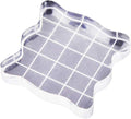 1PC Acrylic Stamp Blocks with Grid Lines, Transparent with Curve Edges Essential Stamping Tools for Scrapbooking Crafts Making (7.5x7.5cm)