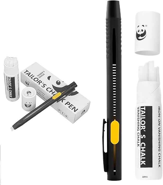 Sewing Heat Erasable Fabric Markers, Washable, Heat Erasable Pens for Fabric, Sewing Chalk DIY Markers for Quilting, Embroidery, Suitable for Cotton, Knitted Fabrics (1 Pen + 20 Refills)