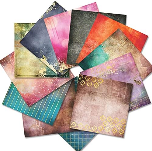 Scrapbook Paper Pad 12x12 Colored Sheets, Single-Sided Decoupage Pages, Colorful Cardstock for Scrapbooking, DIY Background, Cardmaking Supplies, Junk Journal Craft – 24 Pcs