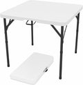 34" Square Folding Table, Portable Plastic Card Table with Handle and Removable Legs for Indoor Outdoor Picnic Party Dining Camping Wedding