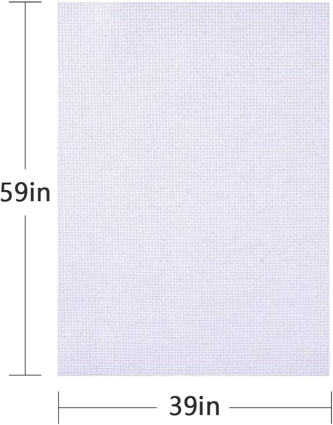 Cross Stitch Aida Fabric 14 Count, 59 by 39 Inch Large Size, Classic Reserve Cross Stitch Aida Cloth for Home DIY Embroidery Decoration