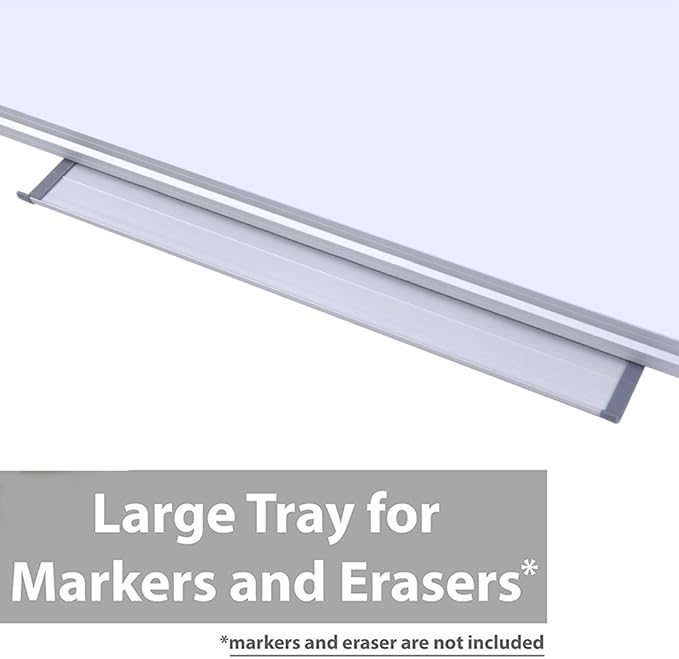 72" x 40" Magnetic Dry Erase Board with Pen Tray | Extra Large Wall Mounted Aluminum Frame Whiteboard for Office, Classroom & Home | Premium Presentation Board for Meetings & Planning