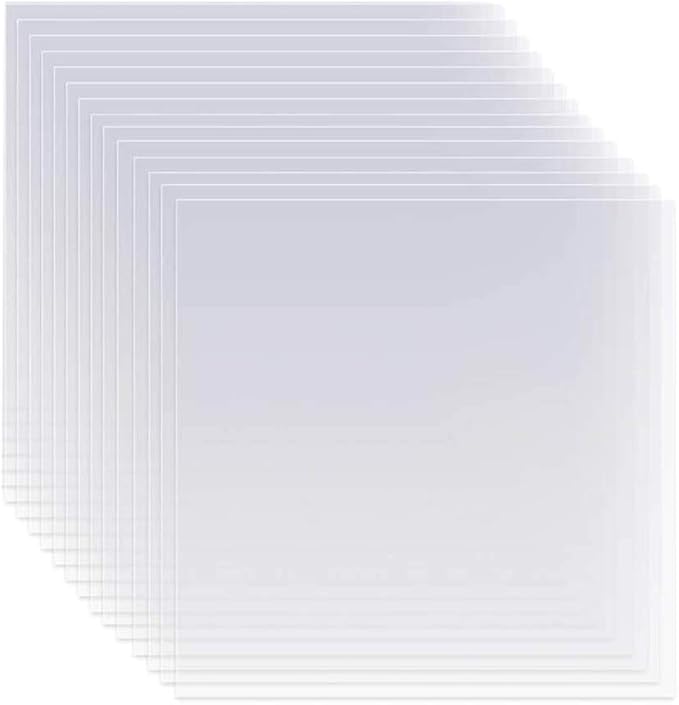 EGOSKY 26 Pack 6 Mil Mylar Sheets, 12" x 12" Clear Blank PET Blank Stencil Material, Make Your Own Stencil for Silhouette, Cricut Vinyl