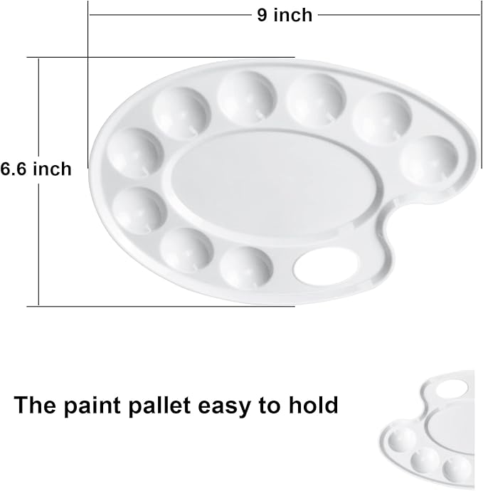 Hulameda Update 30pcs Paint Tray Palettes,Plastic Paint Tray Palette,Paint Palettes,Paint Pallets with 9 Wells for Adults & Kids, or Painting or DIY Craft Class,White
