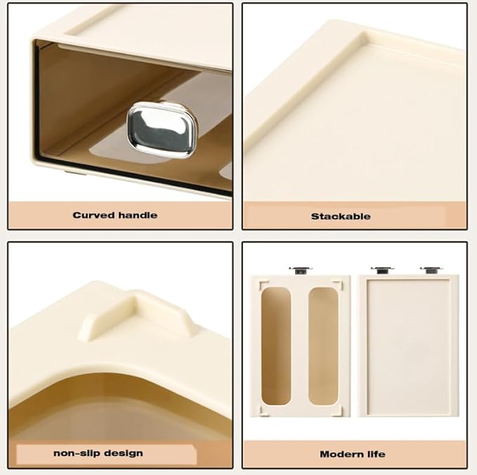 Makeup Organizer Sewing Craft Storage Box Hardware Craft Drawer Storage Cabinet Plastic Stacking Shelf Multifunctional Rack For Home Office Small Items (4, White)