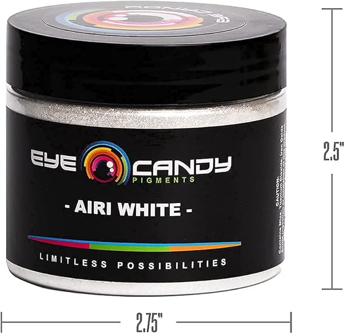 Eye Candy Pigments Premium White Mica Powder - Airi White (50gr) - for Epoxy, Resin, Soap, Paint, Woodworking, Acrylic Pouring, Bath Bombs, Fishing Lures - DIY Arts and Crafts Additive