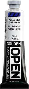 OPEN Slow-Drying Acrylics by GOLDEN, Phthalo Blue/R.S., 2 fl oz. tube, Professional Acrylic Paint, Transparent