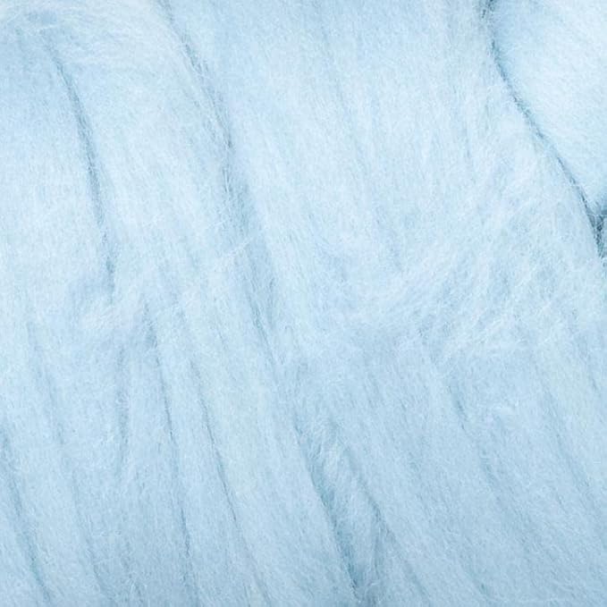 Kondoos Colored Natural Wool roving, 8 OZ. Best Wool for Needle Felting, Wet Felting, handcrafts and Spinning. (Light Blue)