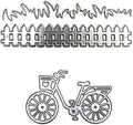 Grass Fence and Bike Metal Cutting Dies,Grass Bush Fence Die Cuts for Paper Card Making, Grass Fences Embossing Dies for Scrapbooking DIY Album Decorative