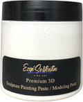 3D Sculpture Painting Paste|Texture Paste|Decorative Plaster|Ready to Use|Unique Colors|Ideal for Artwork|Stencil|Flowers|Texture|Art Relief| 6 oz (Metallic White)