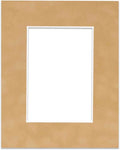 8x10 Mat Bevel Cut for 5.5x8.5 Photos - Acid Free Beige Suede Precut Matboard - For Pictures, Photos, Framing - 4-ply Thickness