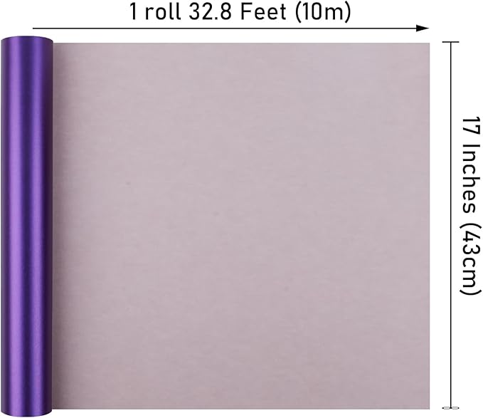 NESCCI Deep Purple Matte Wrapping Paper,Solid Color Pearly-Lustre Paper,Gift Wrapping Paper,Perfect for Wedding,Valentine's Day,Birthday, Christmas,Baby Shower,DIY Bouquet (17 Inches X 32.8 Feet)