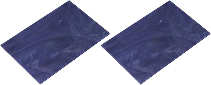 MECCANIXITY 2 Pcs Stained Glass Sheet Mosaic Tile 7.9 Inch x 5.9 Inch Deep Blue Stained Glass Sheets for Crafts DIY Art Project